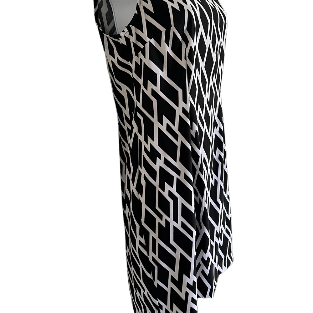 Connected Apparel | Petite | Boat Neck Print Dress - Picture 3 of 5